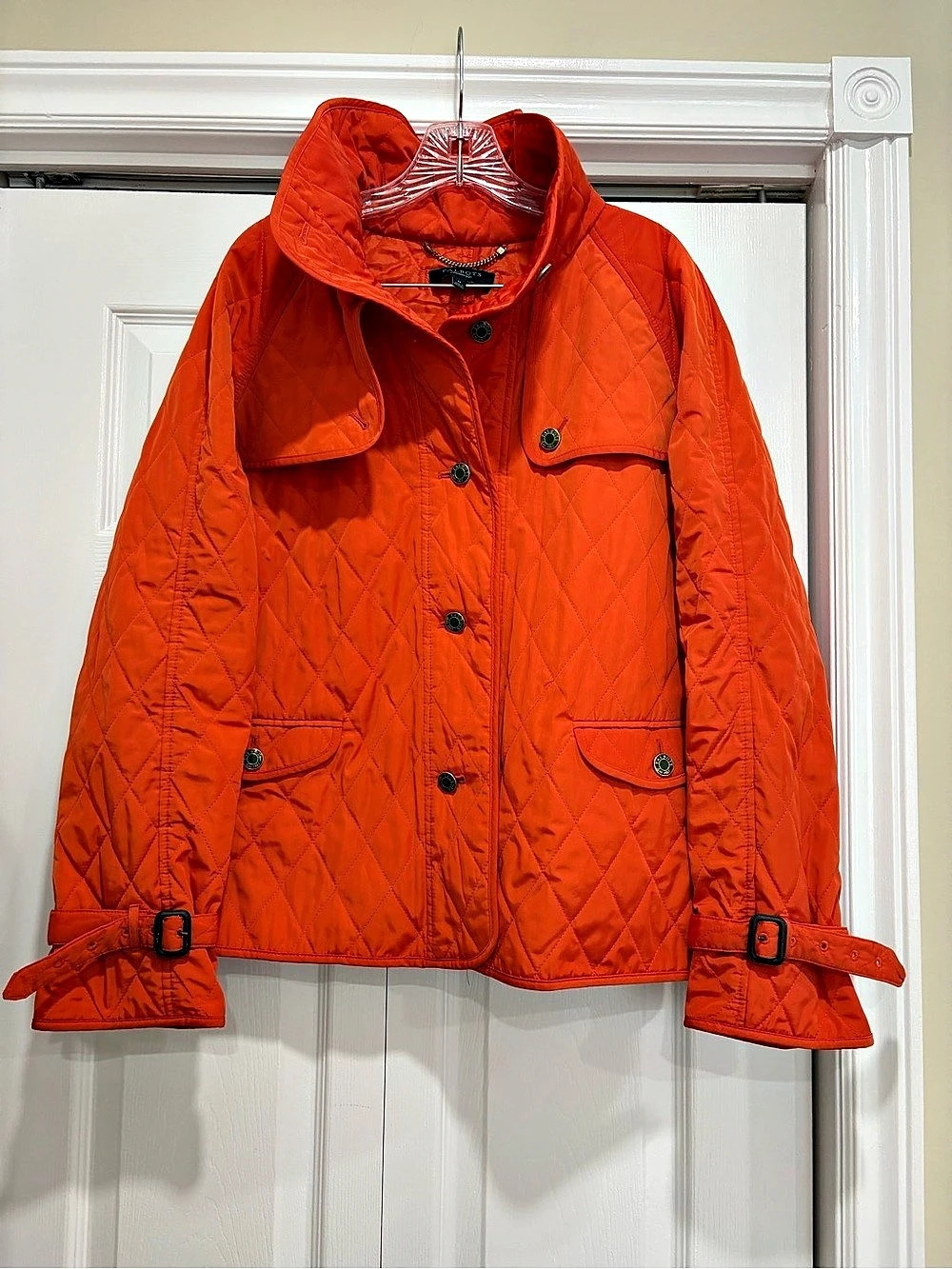Talbots Quilted Jacket Orange Size Medium